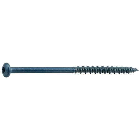 Torquemaster Masonry Screw, 3/16" Dia., Pan, 3 3/4 in L, Steel Blue Ruspert, 100 PK 52443